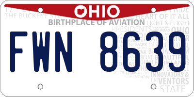 OH license plate FWN8639