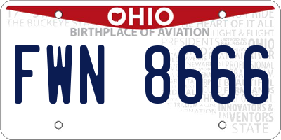 OH license plate FWN8666