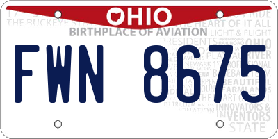 OH license plate FWN8675