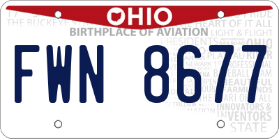 OH license plate FWN8677