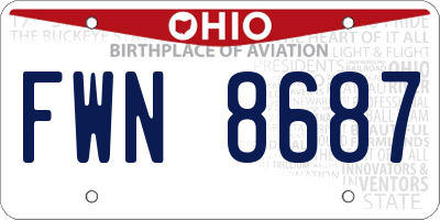 OH license plate FWN8687