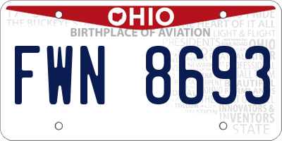 OH license plate FWN8693