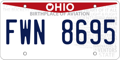 OH license plate FWN8695