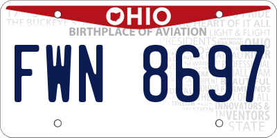 OH license plate FWN8697