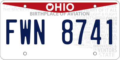 OH license plate FWN8741
