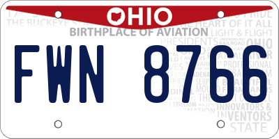 OH license plate FWN8766