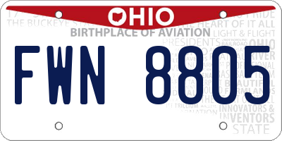 OH license plate FWN8805