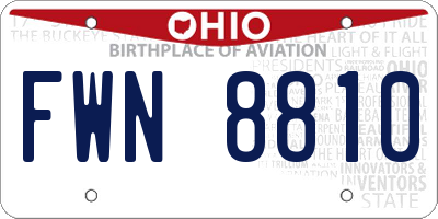 OH license plate FWN8810