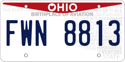 OH license plate FWN8813