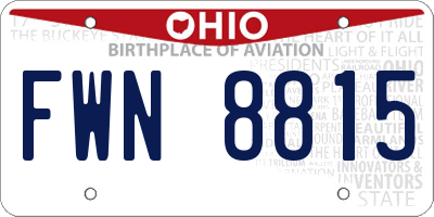 OH license plate FWN8815