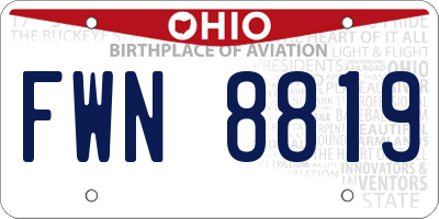 OH license plate FWN8819