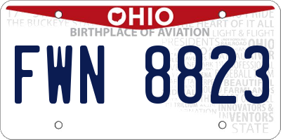 OH license plate FWN8823