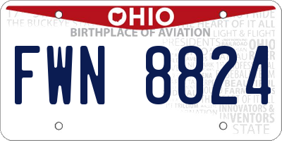 OH license plate FWN8824