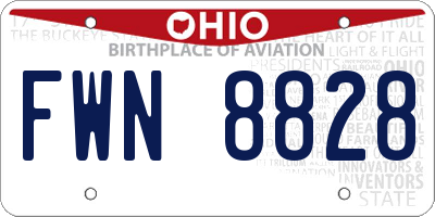 OH license plate FWN8828