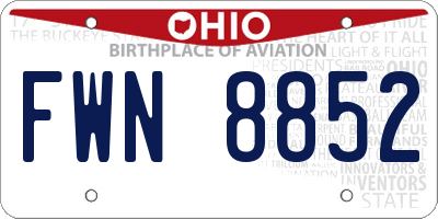 OH license plate FWN8852