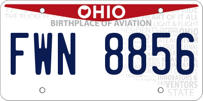 OH license plate FWN8856