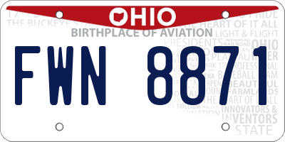 OH license plate FWN8871