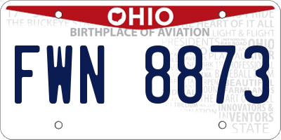 OH license plate FWN8873
