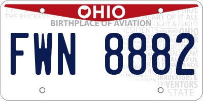 OH license plate FWN8882