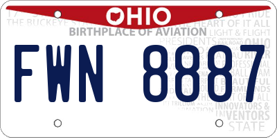 OH license plate FWN8887