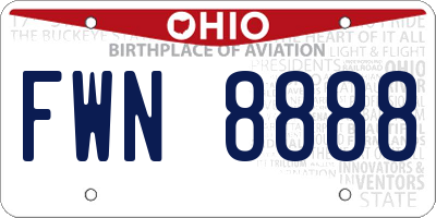OH license plate FWN8888