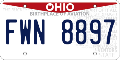 OH license plate FWN8897