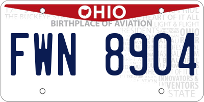 OH license plate FWN8904