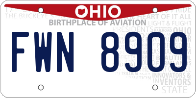 OH license plate FWN8909