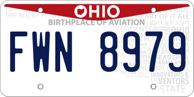 OH license plate FWN8979