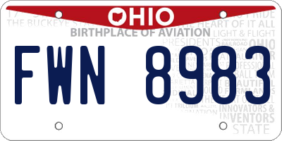 OH license plate FWN8983