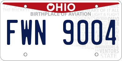 OH license plate FWN9004