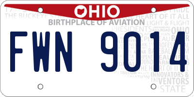 OH license plate FWN9014