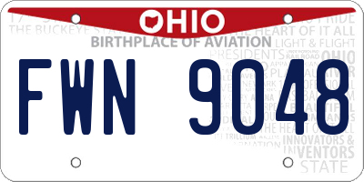 OH license plate FWN9048