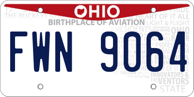 OH license plate FWN9064