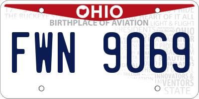 OH license plate FWN9069