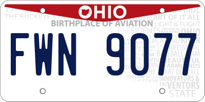 OH license plate FWN9077