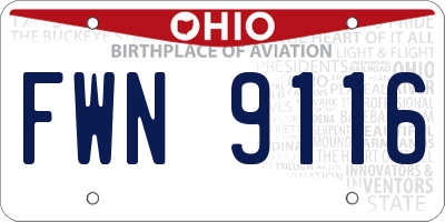 OH license plate FWN9116