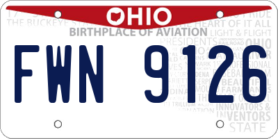 OH license plate FWN9126