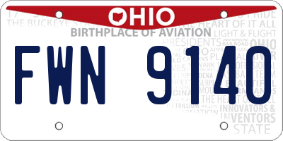 OH license plate FWN9140