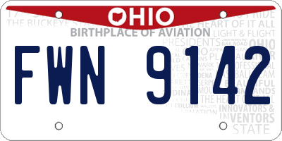 OH license plate FWN9142