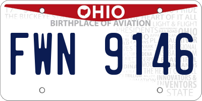 OH license plate FWN9146
