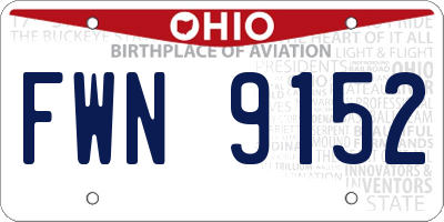 OH license plate FWN9152