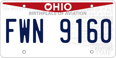 OH license plate FWN9160