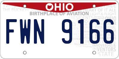 OH license plate FWN9166