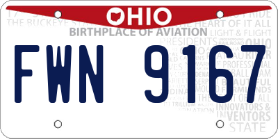 OH license plate FWN9167