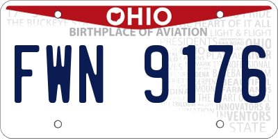 OH license plate FWN9176