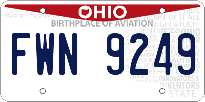 OH license plate FWN9249