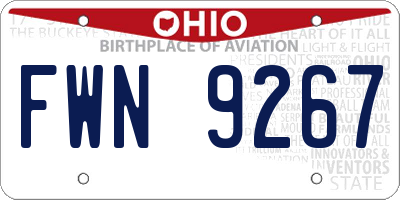 OH license plate FWN9267