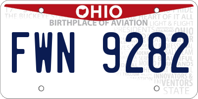 OH license plate FWN9282