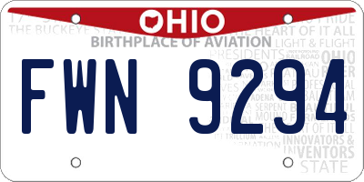 OH license plate FWN9294